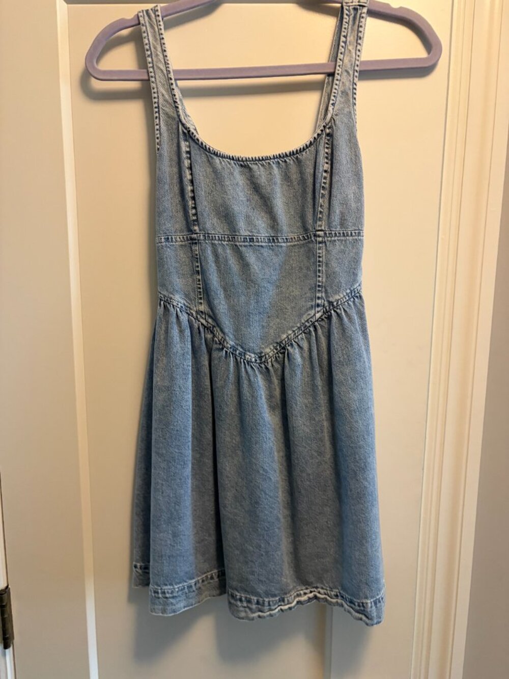 Women's Small AE Denim Corset Mini Dress Light Wash - Size S